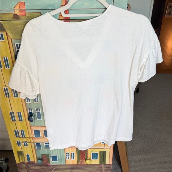 Thread & Supply White V-Neck Floral Embroidered Blouse - Picture 2 of 3